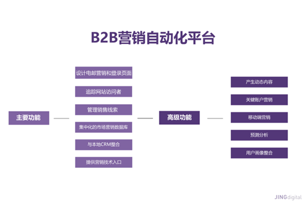 B2B营销自动化平台的主要功能和高级功能